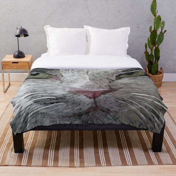 Item preview, Retrato de un gato blanco y negro designed and sold by NJartbyNJacobson.