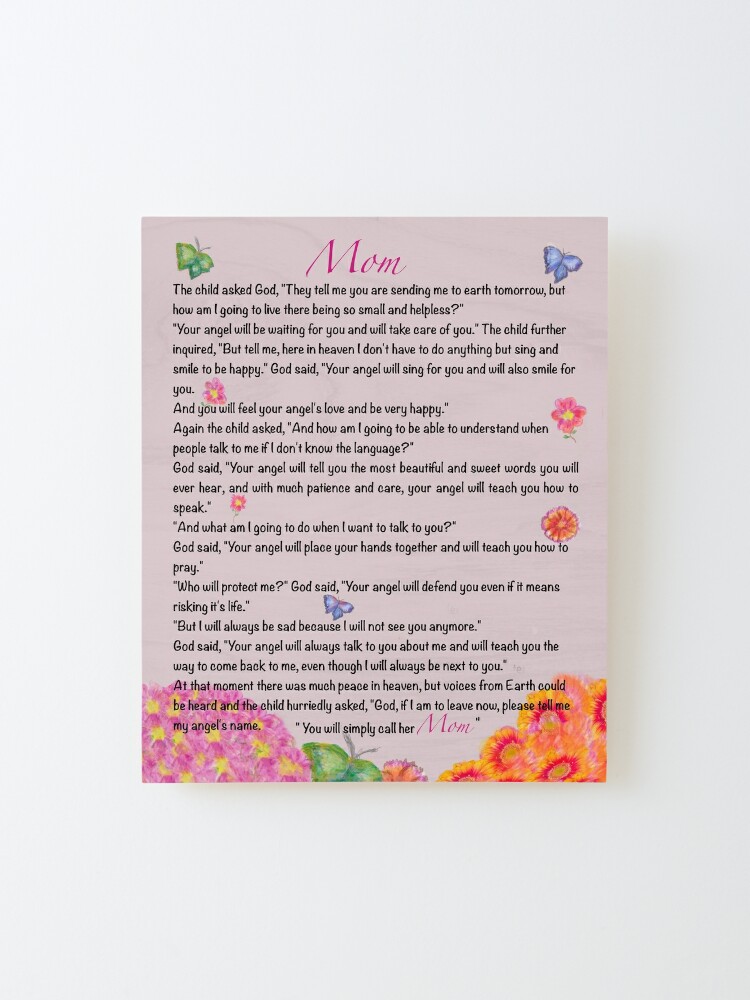 The best Mother's Day gifts 2024, You will simply call her mom Beautiful  poem about motherhood with angels Art Board Print for Sale by Artonmytee