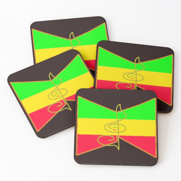 Aperçu de l'œuvre    NOEUD PAPILLON COOL AUX COULEURS DU DRAPEAU RASTA ET CLÉ MUSICALE créée et vendue par Ralek.