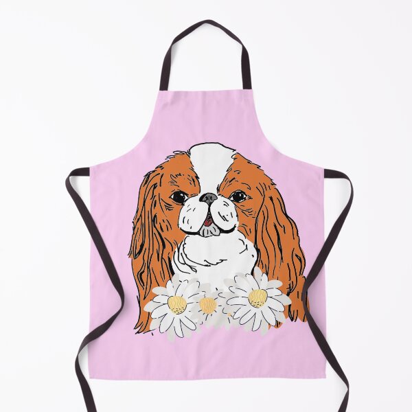 Item preview, English Toy Spaniel with flowers designed and sold by NinaBetterNot.