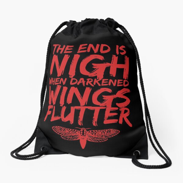 The End is Nigh When Darkened Wings Flutter Drawstring Bag