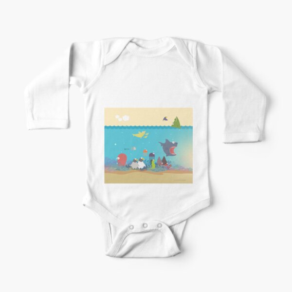 What's going on at the sea? Kids collection Long Sleeve Baby One-Piece
