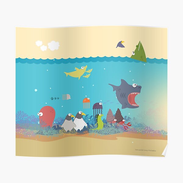 What's going on at the sea? Kids collection Poster