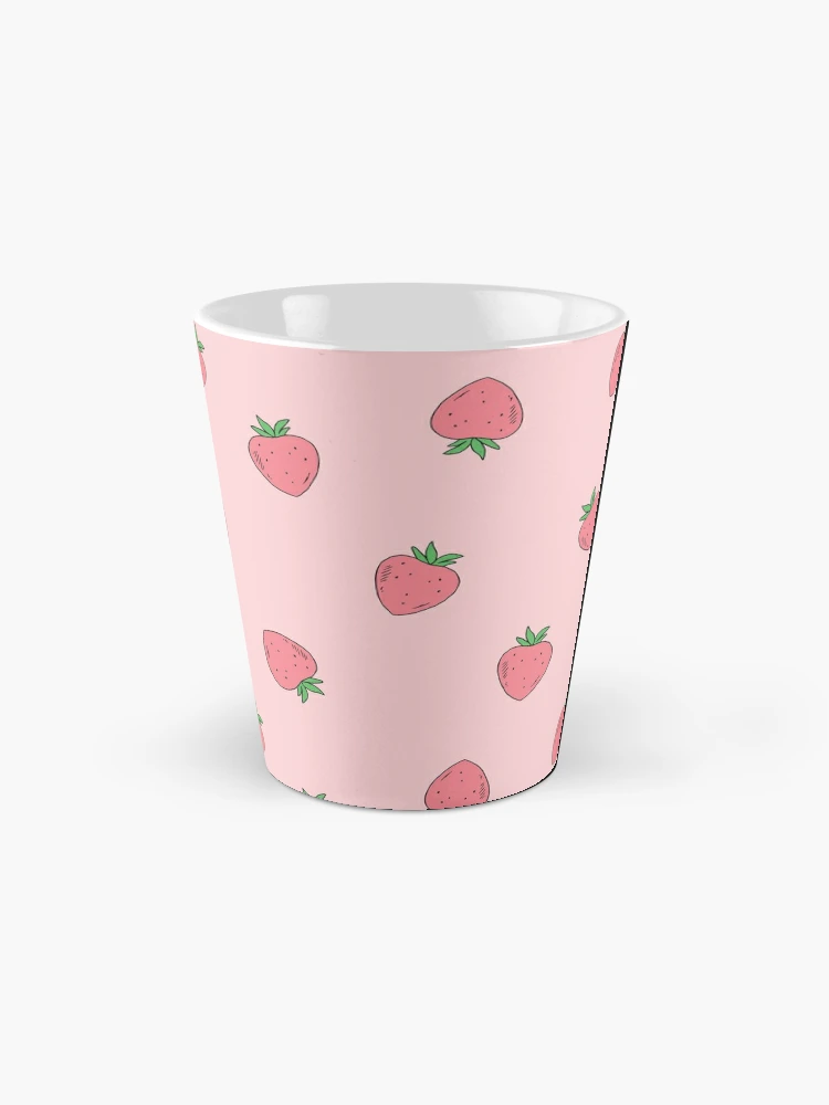 Cute Pastel Pink Aesthetic Strawberry Pattern Coffee Mug for Sale by  noryushi