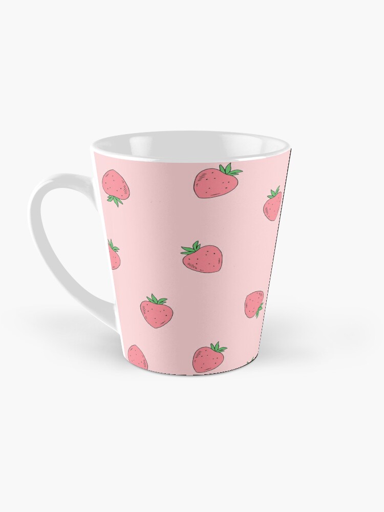 Strawberry Mug Overprint, Cottagecore Aesthetic Mug, Cute Coffee