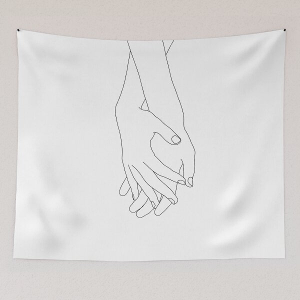 Item preview, Hands line drawing illustration - Elana White designed and sold by TheColourStudy.