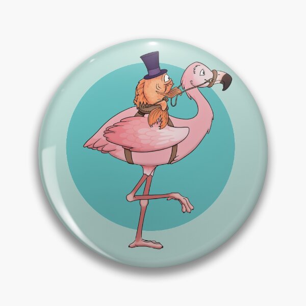 Artikelvorschau, Fancy Fish reitet auf einem Flamingo entworfen und verkauft von Iona Thompson.