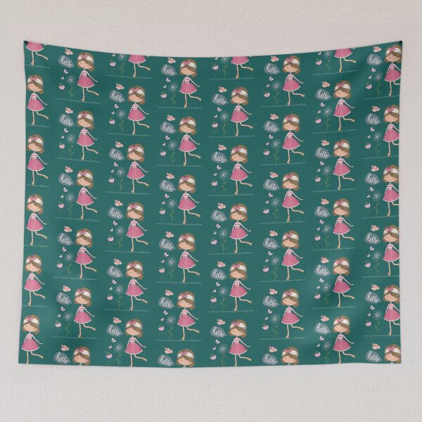 Item preview, girl wearing pink and white dress illustration, Cartoon characters designed and sold by Halalolo.