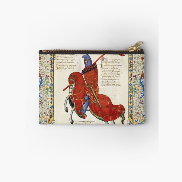 Item preview, RED KNIGHT HORSEBACK BLAZONED WITH GOLD RED FLEUR DE LYS HERALDRY Fiorentine Medieval Miniature designed and sold by BulganLumini.