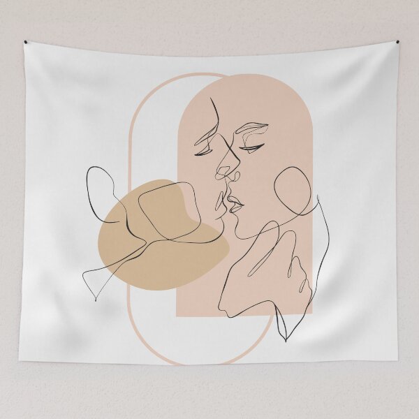Item preview, Amour 2 - Romance Neutral One Line Art Abstract Drawing designed and sold by Quirkle Berry.