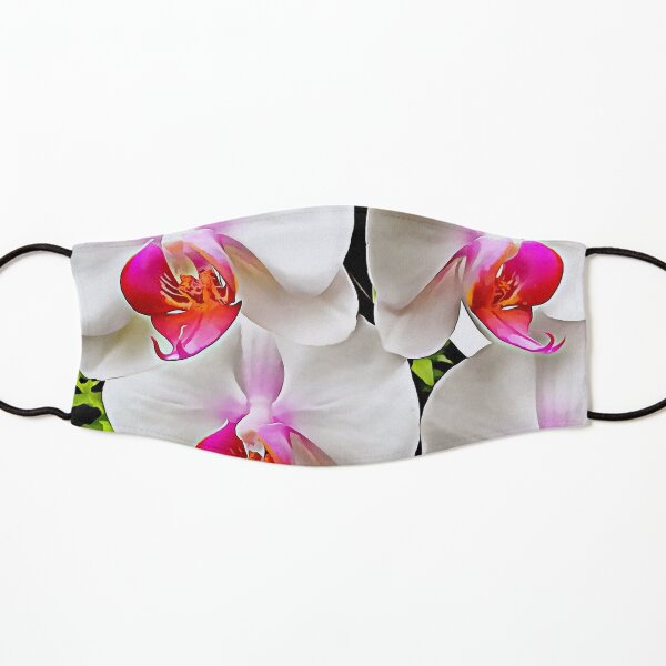 White Orchid Pattern 3 Kids Mask
