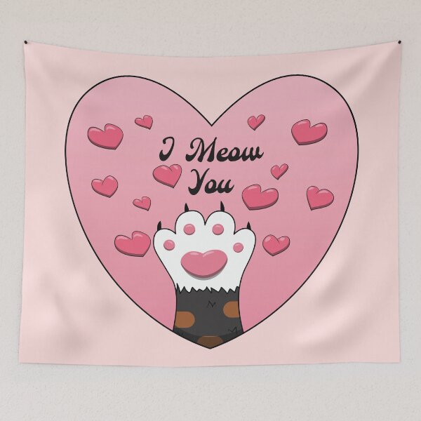 Item preview, Cute Heart Cat Paw - I Meow You designed and sold by LotusBlue77.