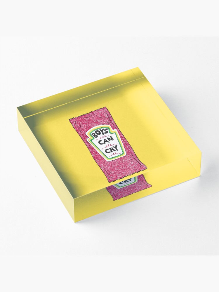 Alternate view of Boys Can Cry Acrylic Block