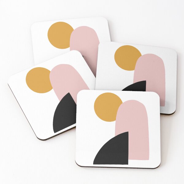 Item preview, Abstract Art - Mountains - Black Pink Yellow designed and sold by Geometricshow.