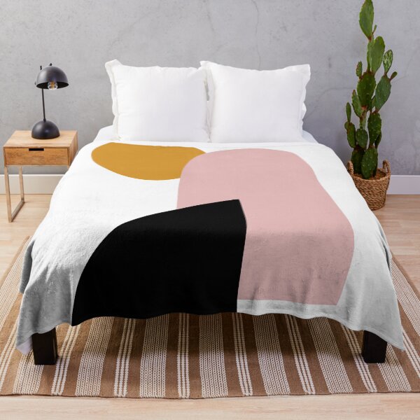 Item preview, Abstract Art - Mountains - Black Pink Yellow designed and sold by Geometricshow.