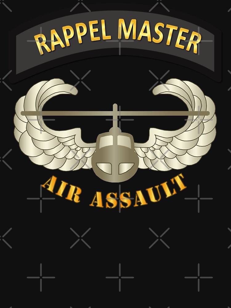 Imagen 7 de 7, Camiseta esencial con la obra Ejército - Pestaña Rappel Master con insignia de asalto aéreo, diseñada y vendida por twix123844.