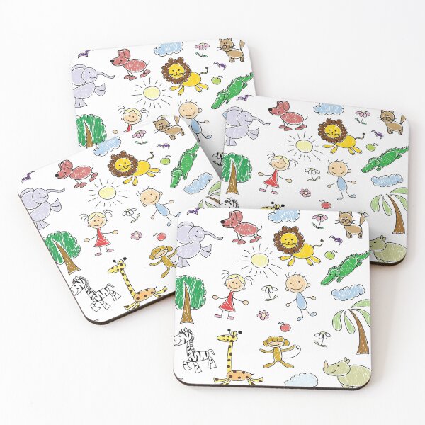 Item preview, multicolored sketch, Children's Zoo poster background  designed and sold by Halalolo.
