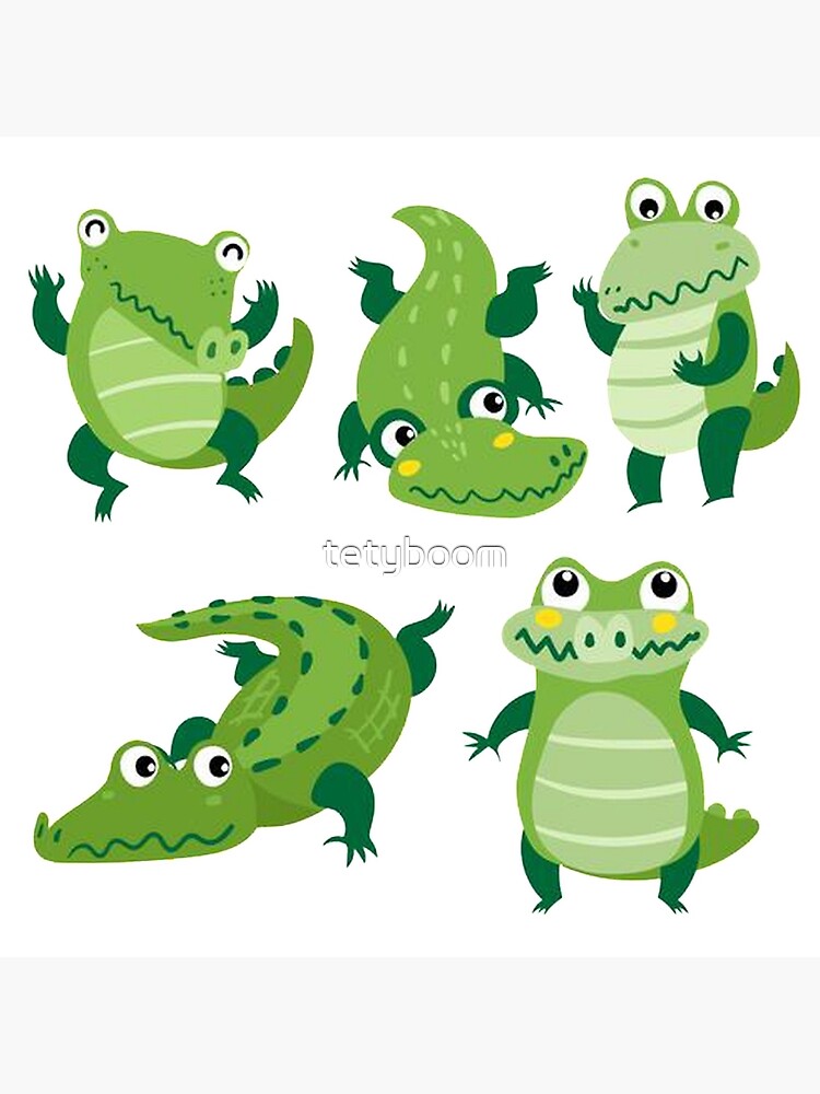 Crocodile Natural with a Kawaii face cute cartoon, Ai generate 27249144 PNG
