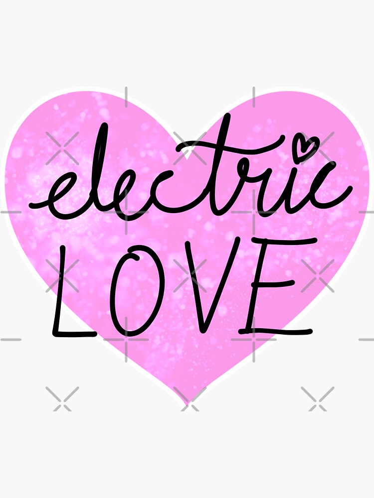 "pink heart electric love" Sticker for Sale by Pbanjelly Redbubble