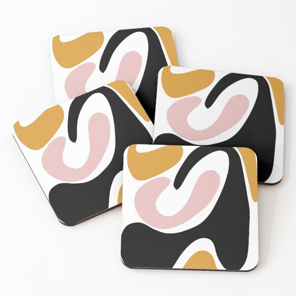 Item preview, Abstract Art - Waves - Black Pink Yellow designed and sold by Geometricshow.