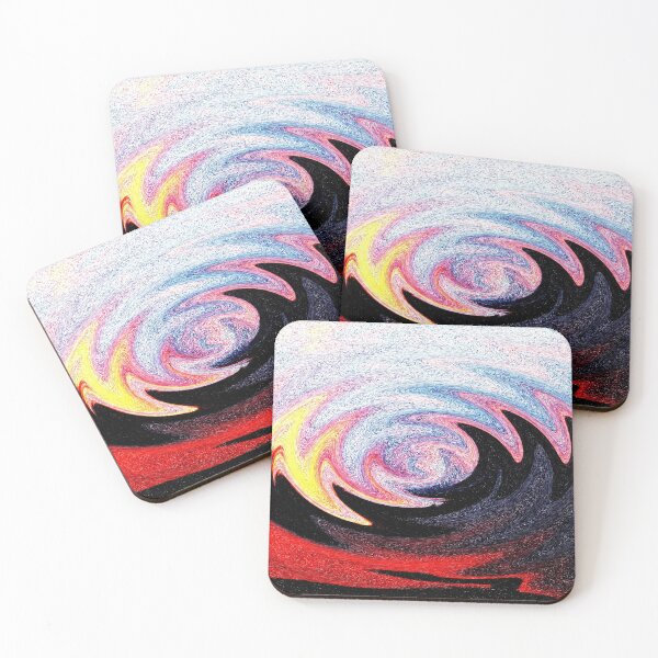 Item preview, Bright Lava field warped neon zig zag speckled pattern blue pink red and black designed and sold by CeeLeighTees.
