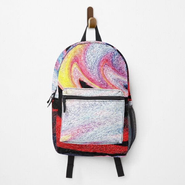 Item preview, Bright Lava field warped neon zig zag speckled pattern blue pink red and black designed and sold by CeeLeighTees.