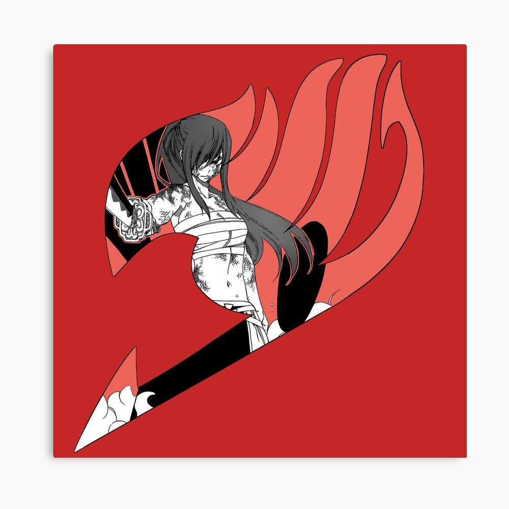 Erza Scarlet Fairy Tail Logo Canvas Print By Lgextra Redbubble