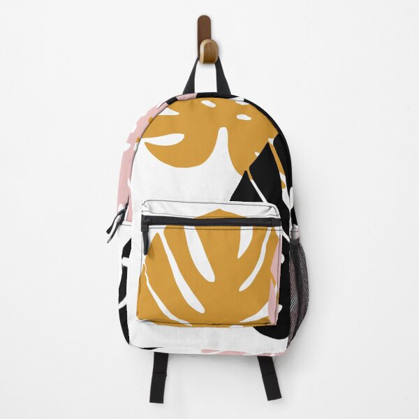 Item preview, Abstract Art - Monstera Leaves - Black Pink Yellow designed and sold by Geometricshow.