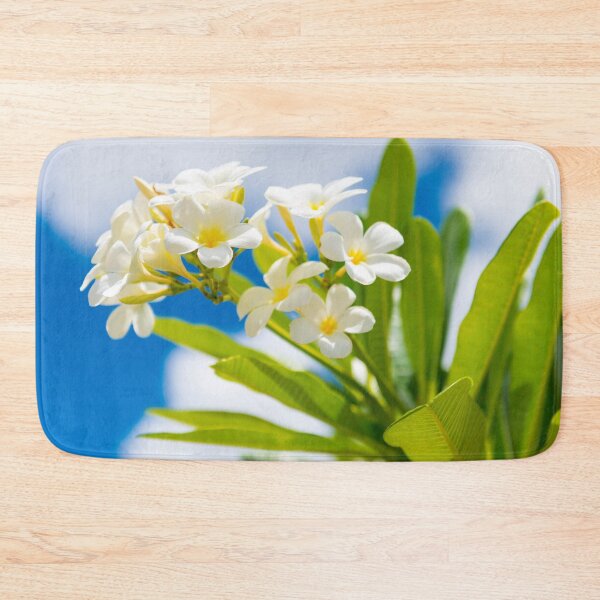 Item preview, Frangipani Flowers Face Mask designed and sold by Adrian Alford Photography.
