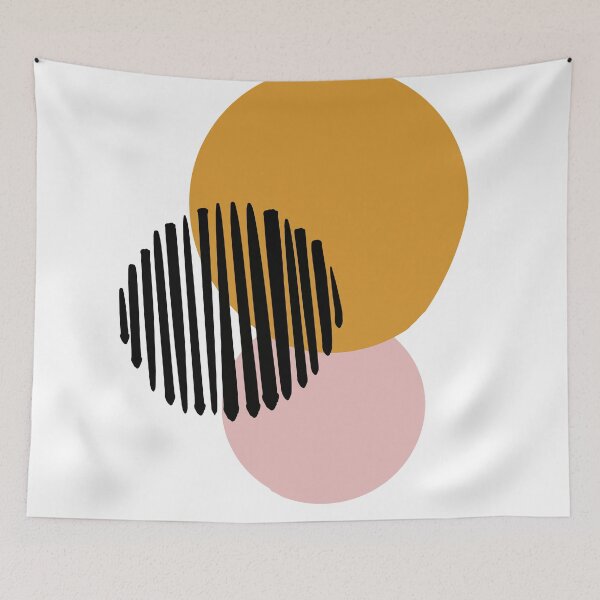 Artikelvorschau, Abstrakte Kunst - Kreise - Schwarz Rosa Gelb entworfen und verkauft von Geometricshow.