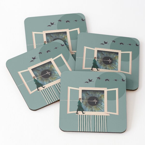 Item preview, Heartbeat line green collage designed and sold by katakania.