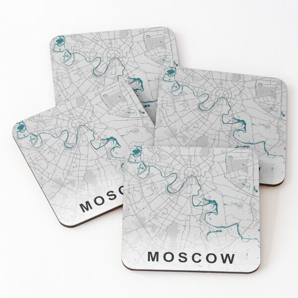 Item preview, MOSCOW CİTY ROAD MAP POSTER SİMPLE ALL ROADS BLACK AND WHİTE WİTH COUNTRY NAME AND COORDİNATES   designed and sold by rashadat.