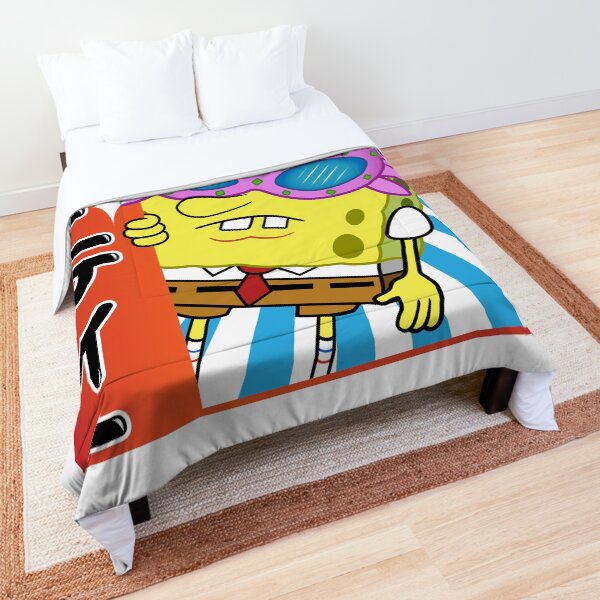Spongebob Pink Glasses Comforters | Redbubble
