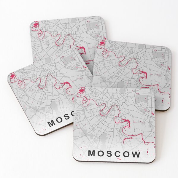 Item preview, MOSCOW CİTY ROAD MAP POSTER SİMPLE ALL ROADS BLACK AND WHİTE WİTH COUNTRY NAME AND COORDİNATES   designed and sold by rashadat.