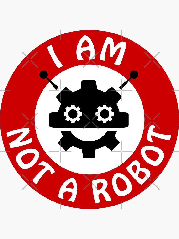 Thumbnail 3 of 3, Sticker, I am not a robot, warning sign designed and sold by mikekiev.