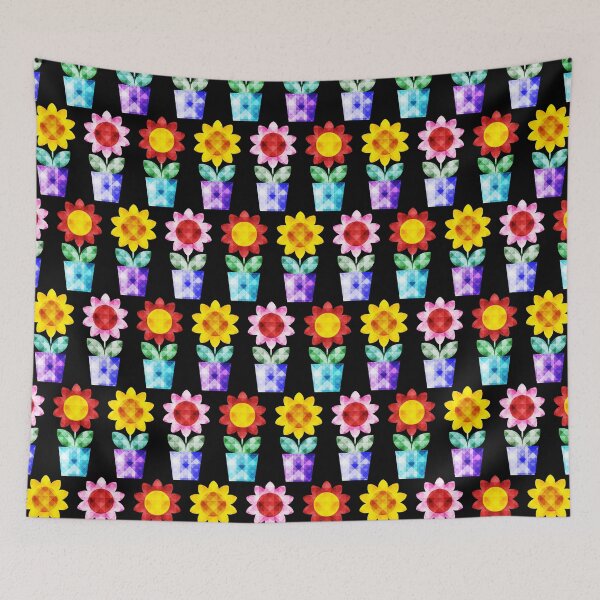 Item preview, Mid Century Modern Faceted Cute Flowers designed and sold by Elsy's Art.