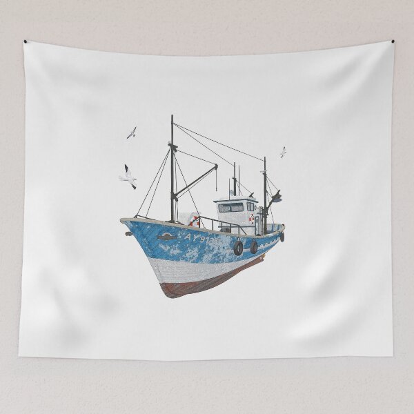 Item preview, Fishing cutter with seagulls designed and sold by MIRO3D.