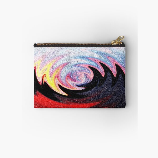 Item preview, Bright Lava field warped neon zig zag speckled pattern blue pink red and black designed and sold by CeeLeighTees.