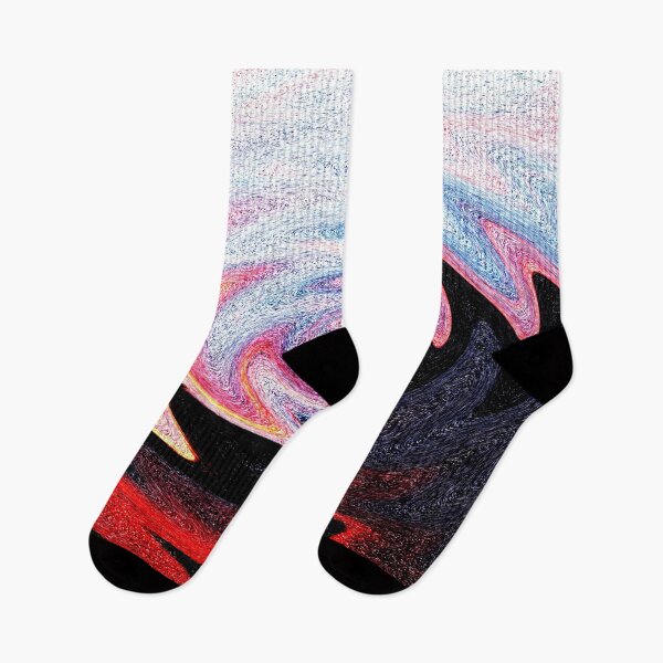 Item preview, Bright Lava field warped neon zig zag speckled pattern blue pink red and black designed and sold by CeeLeighTees.