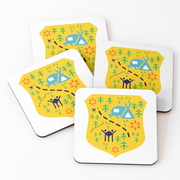 Item preview, Wild Forest Camping Shield designed and sold by TreacleMustard.