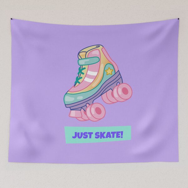 Item preview, Just Skate Rollerskate Classic 90s 80s Retro Bright Pastel Surrealist Artwork   designed and sold by CreatedbyJR.