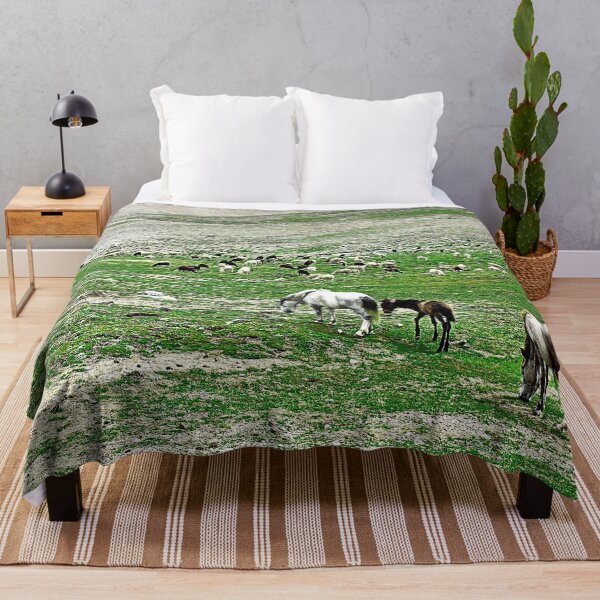 Item preview, Himalayan Wild Horses Herd Grazing in a Field Landscape, Himalaya designed and sold by worldways.
