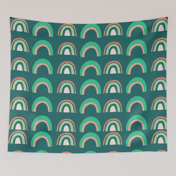 Item preview, Dark green curved rainbow pattern gift design designed and sold by Michael Schmidt.