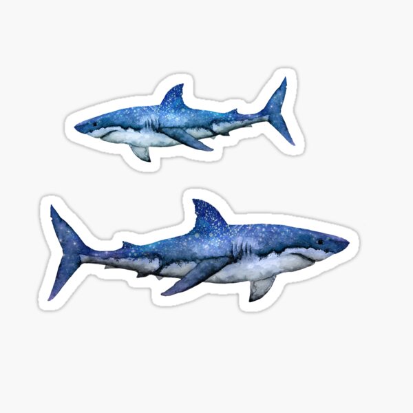 Item preview, Hydro Flask stickers - ocean blue shark galaxy space | Sticker pack set designed and sold by Vane22april.