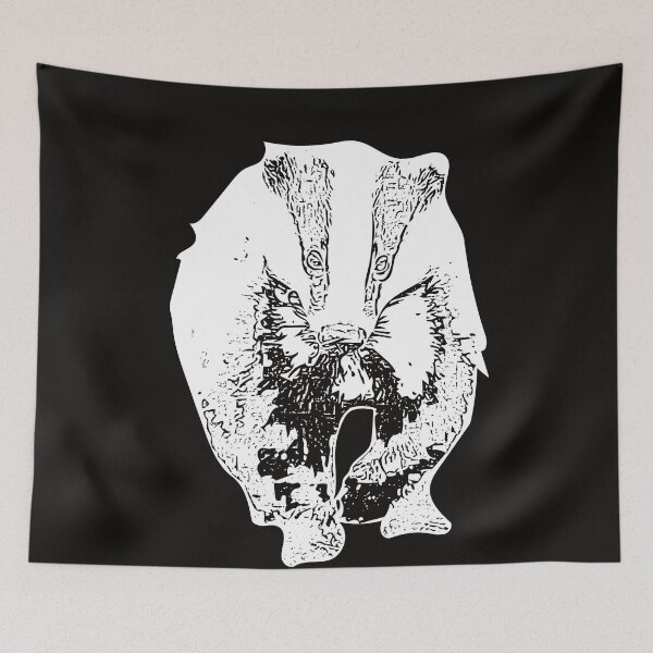 Item preview, European Badger White Print designed and sold by designsasstultd.