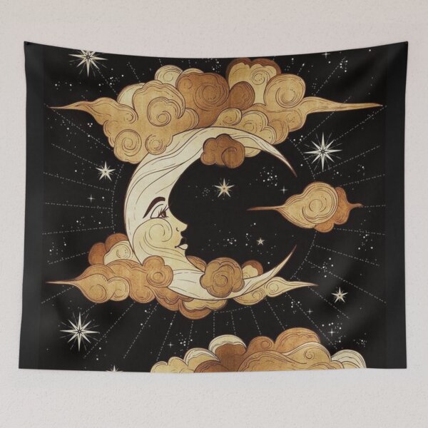 Item preview, Beautiful night with moon, clouds and stars designed and sold by Info Bites.