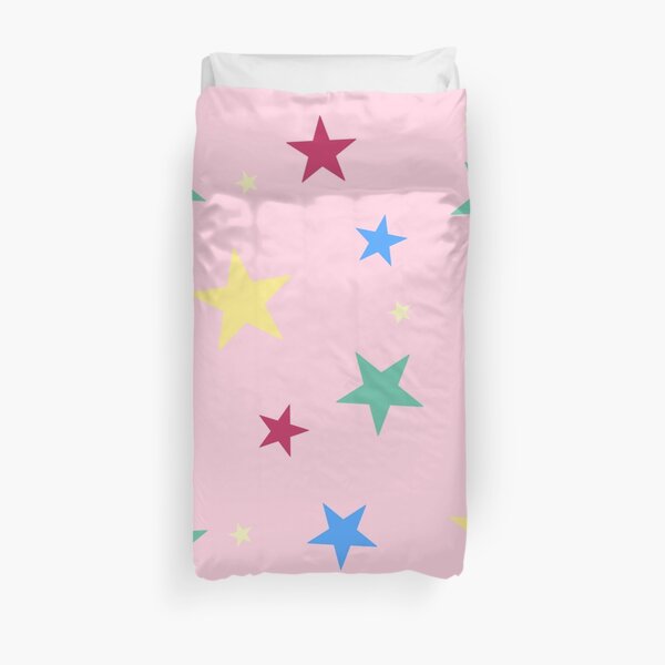 Rainbow stars on pink Duvet Cover