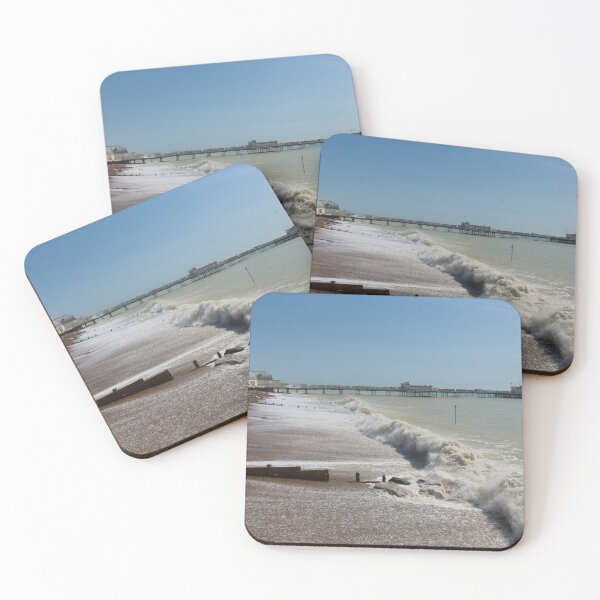 Item preview, Worthing Beach and Pier West Sussex With Waves Crashing designed and sold by acceleratorhams.