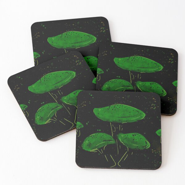 Item preview, Fluorescent mushrooms - gouache designed and sold by Fraise-de-bois.