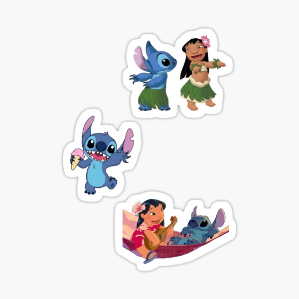 Pegatina for Sale con la obra «Lilo y Stitch Hula Pegatina» de